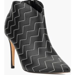 New York & Company Black Ankle Boots with Zigzag Design